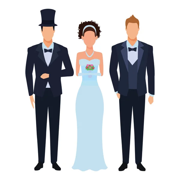 Personas vestidas para la boda — Archivo Imágenes Vectoriales