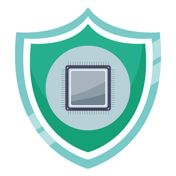 Microprocessor op afscherming — Stockvector