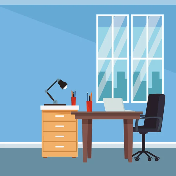 Office interior scenery — Stock Vector