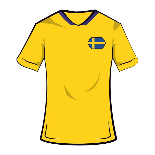 スウェーデンサッカーTシャツ — ストックベクタ