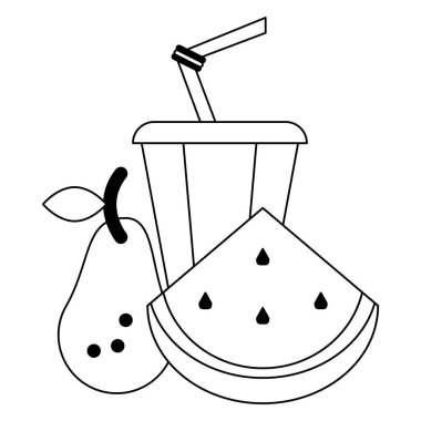 Meyve suyu sağlıklı içecekler siyah ve beyaz