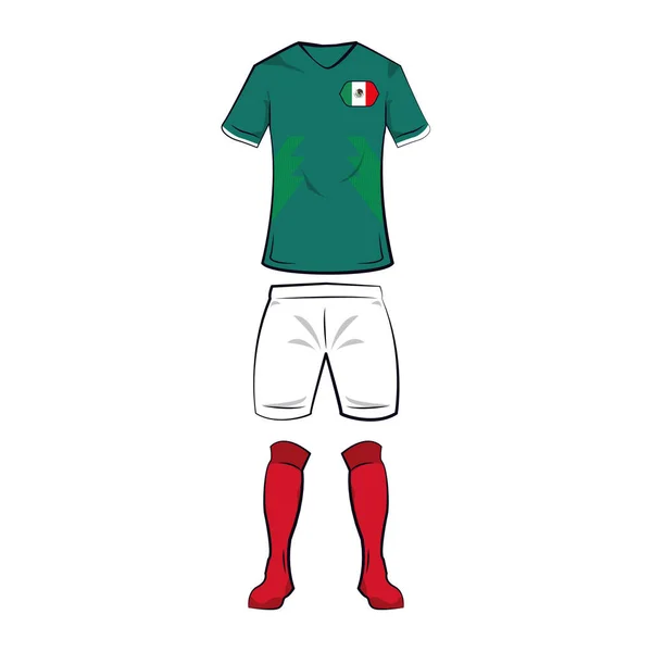 México tshirt de futebol — Vetor de Stock