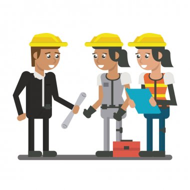 Constuction workers geometrik karikatürler