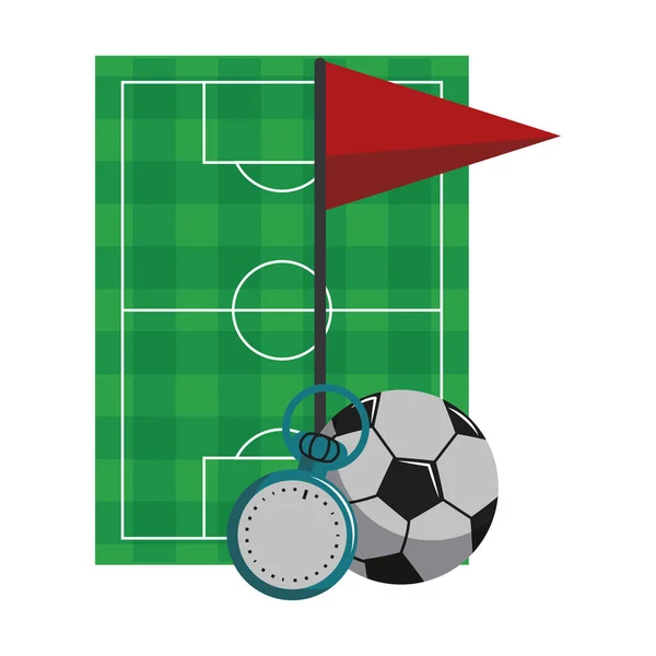 Futebol jogo de desporto desenhos animados — Vetor de Stock