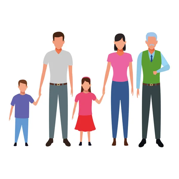 Familia avatar personaje de dibujos animados — Vector de stock