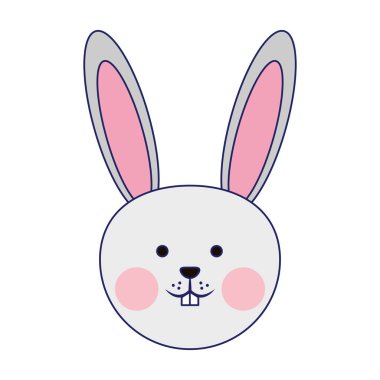 Tavşan sevimli hayvan kafası mavi çizgiler