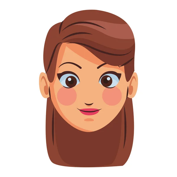 Mulher rosto desenhos animados — Vetor de Stock