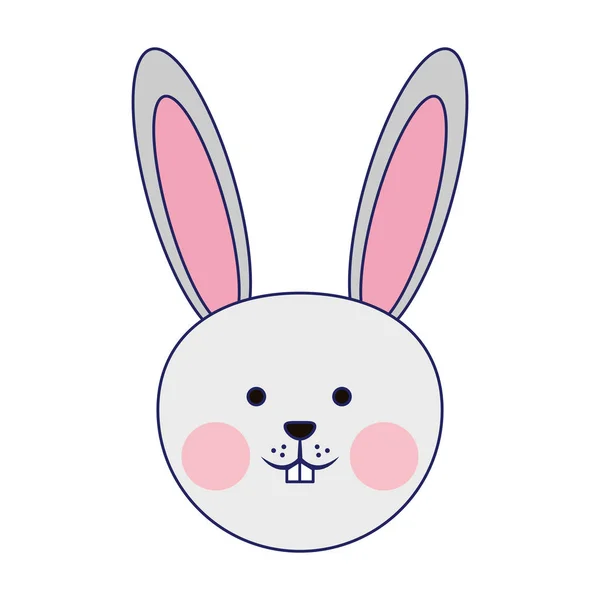 Tavşan sevimli hayvan kafası mavi çizgiler — Stok Vektör