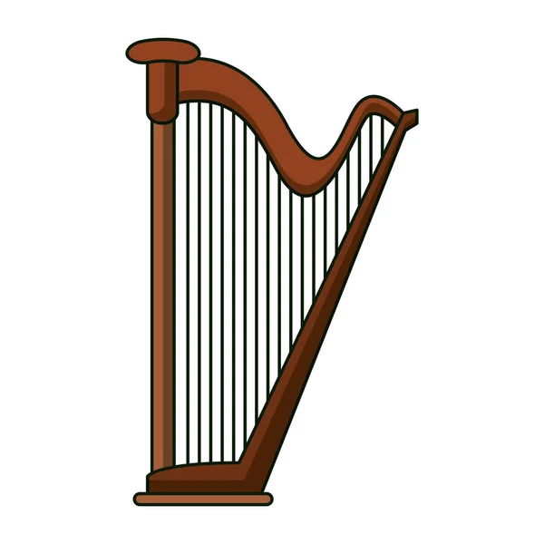 Harp instrument cartoon — Stockvector