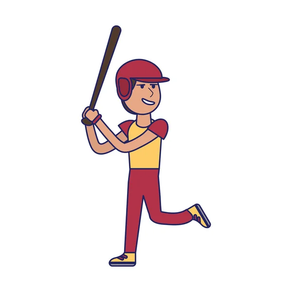 Бейсболист с голубыми линиями — стоковый вектор