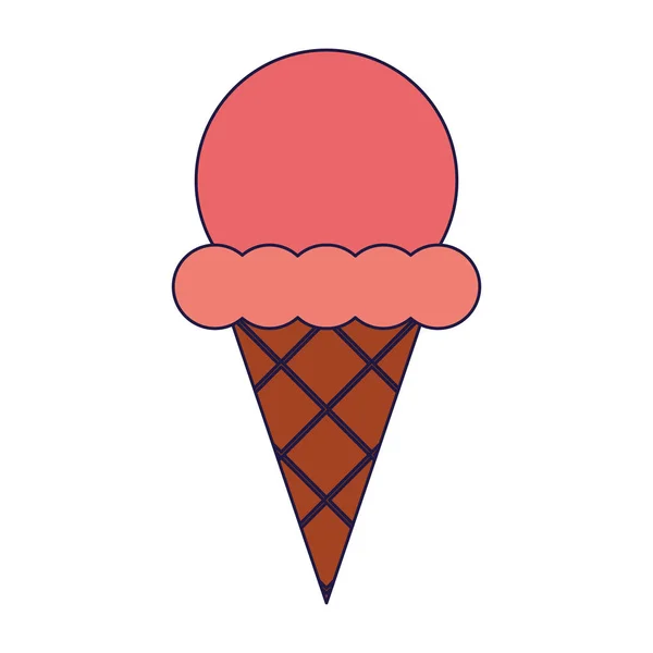 Cono de helado con cuchara — Archivo Imágenes Vectoriales