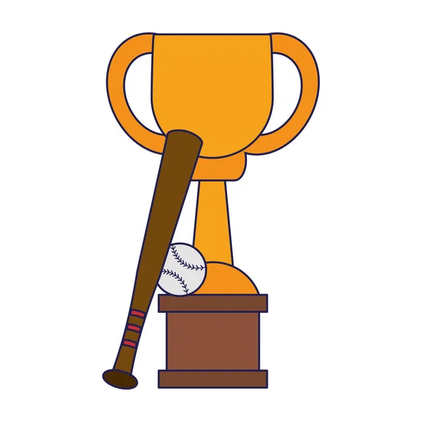 Baseball trofeo coppa campionato linee blu — Vettoriale Stock