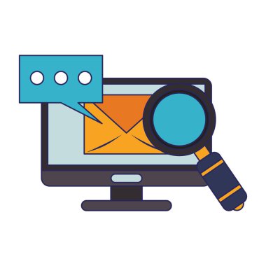 İş iletişimi teknolojisi mavi hatlar