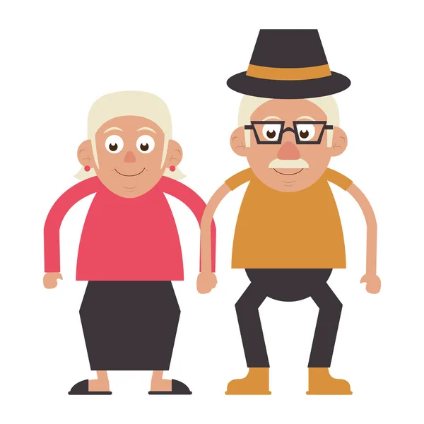 老年夫妇祖父母 — 图库矢量图片
