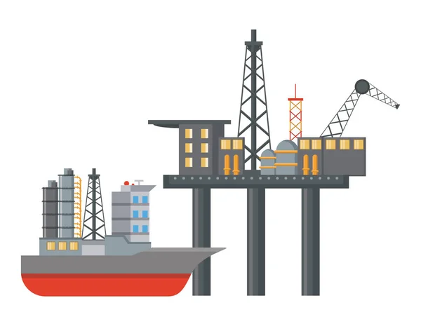 石油海平台 — 图库矢量图片