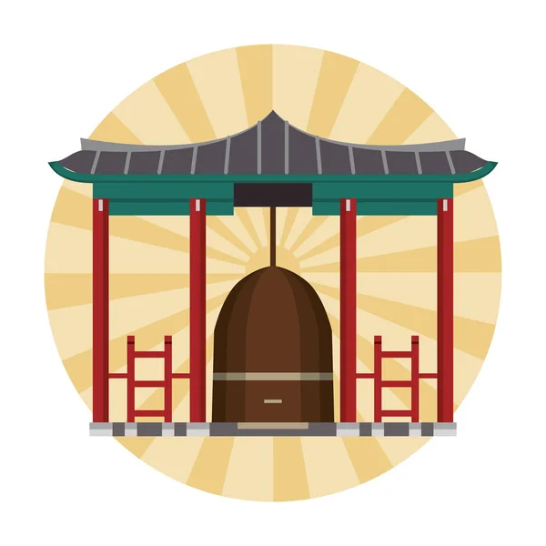 Asiatico tempio edificio — Vettoriale Stock