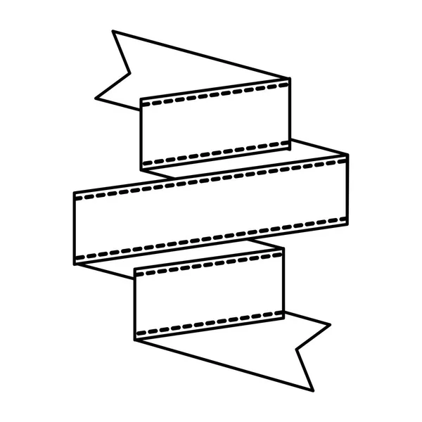 Bannière ruban vierge en noir et blanc — Image vectorielle