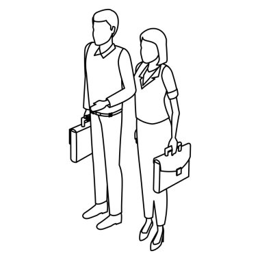 Evrak çantaları ile çift