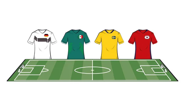 Camisetas de equipos de fútbol — Archivo Imágenes Vectoriales