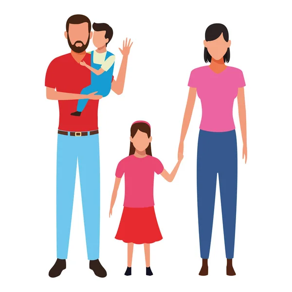 Familia avatar personaje de dibujos animados — Vector de stock