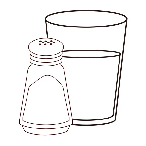 Su bardağı ve tuzluk — Stok Vektör