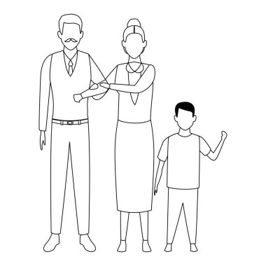 çocuk siyah ve beyaz yaşlı çift