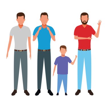 çocuk avatar çizgi film karakteri ile erkekler