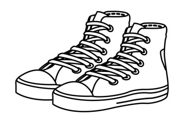 spor ayakkabı simgesi siyah ve beyaz çifti