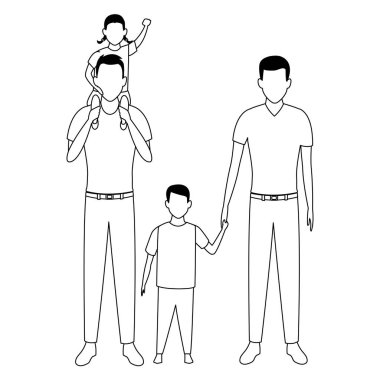 çocuk avatar çizgi film karakteri siyah beyaz erkekler