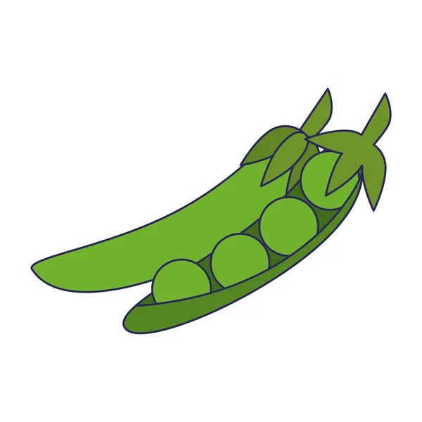 新鮮な野菜エンドウ豆漫画 — ストックベクタ