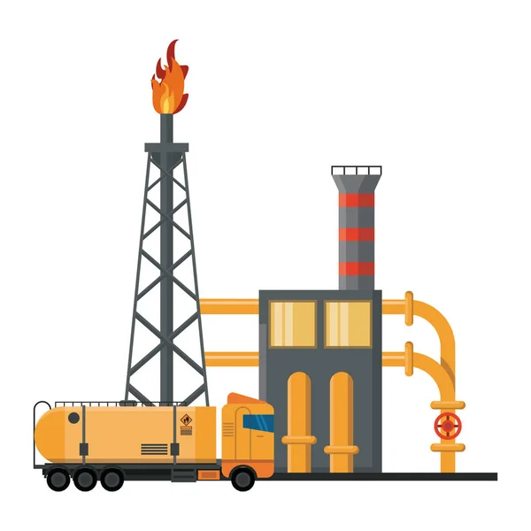 Machines voor Petroleum raffinaderijen — Stockvector