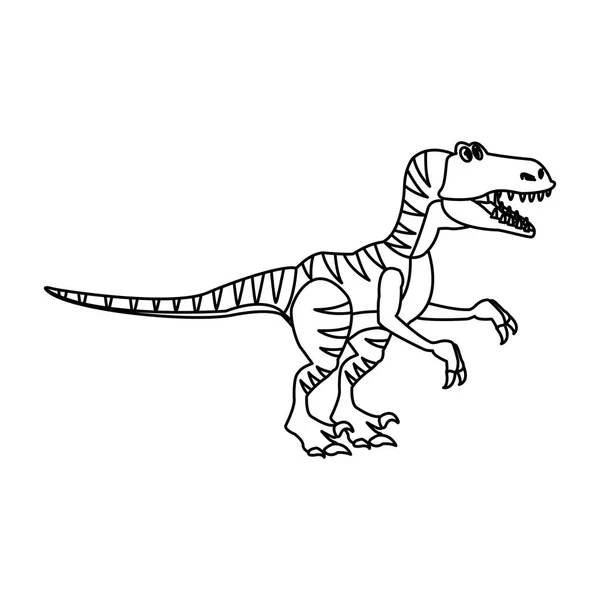 Raptor dinosaurus cartoon — Stockvector