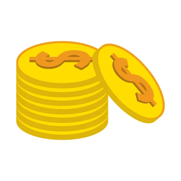 Geld Münzen gestapelt Symbol — Stockvektor