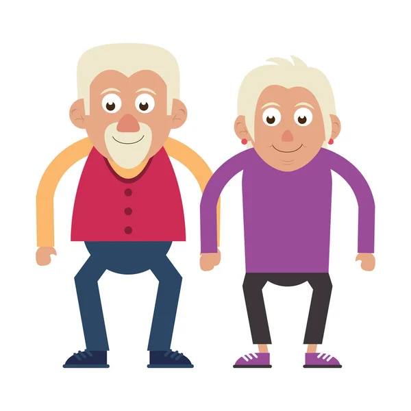 Ouderen paar grootouders — Stockvector