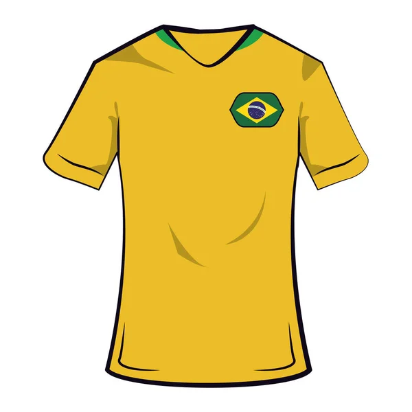 Brazilská fotbalová košile — Stockový vektor