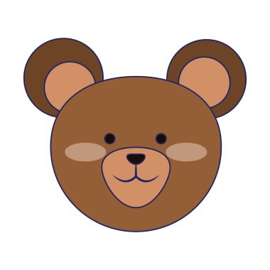 Ayı sevimli hayvan kafası mavi çizgiler