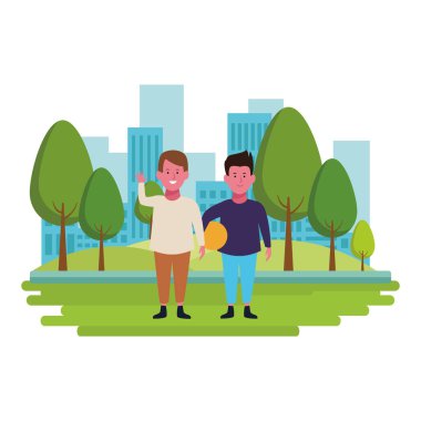 İki çocuk çizgi film gülümseyen