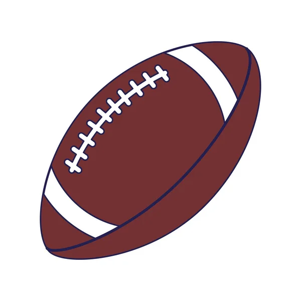 Amerikai futball labda rajzfilm elszigetelt kék vonalak — Stock Vector