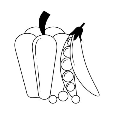 Siyah beyaz taze sebze gıda