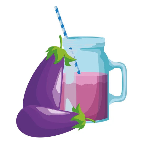 Jus de désintoxication aubergine — Image vectorielle
