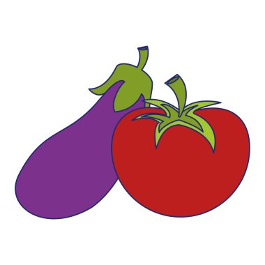 Sebze sağlıklı gıda mavi çizgiler