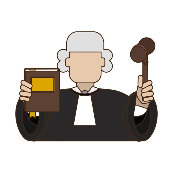 Judge with book and gavel — Stock Vector