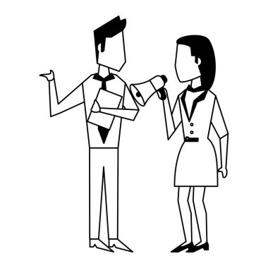 Siyah beyaz iş takım çalışması işçi avatar