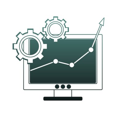 Bilgisayar mavi çizgiler üzerinde büyüyen istatistikleri