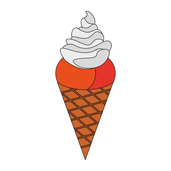 Delizioso cono gelato — Vettoriale Stock