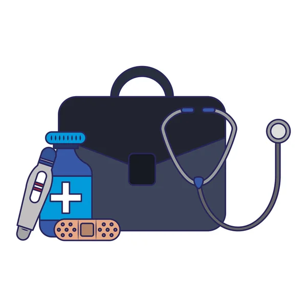 Business Medical Supplies Blaue Linien — Stockvektor