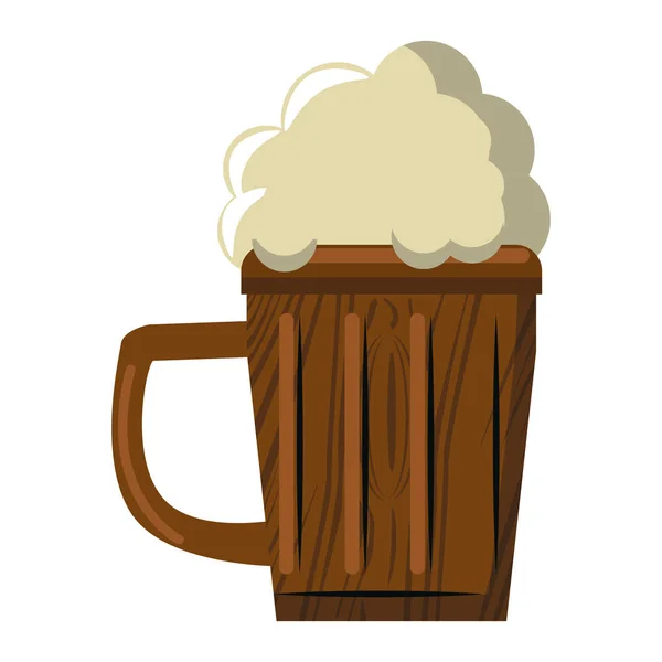 Copa de madera de cerveza — Vector de stock