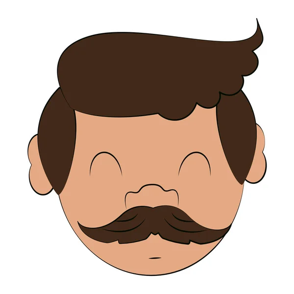 Erwachsener Mann mit Schnurrbart — Stockvektor
