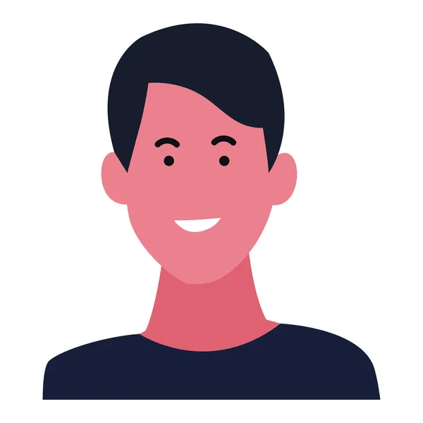 Profil souriant du jeune homme — Image vectorielle