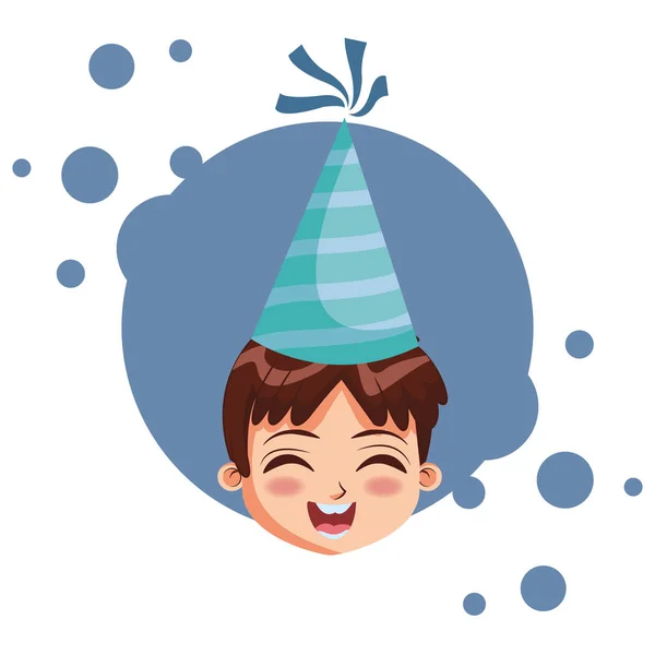 Chłopiec z kapeluszem urodzinowy — Wektor stockowy